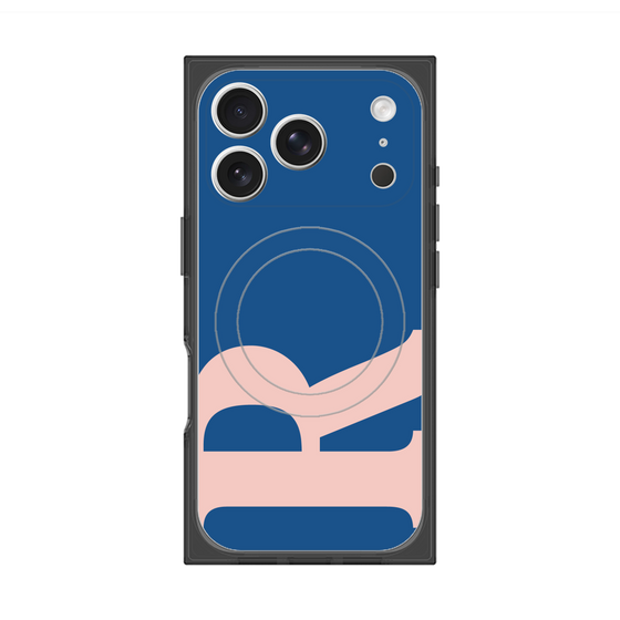 プレミアムスクエアケース with MagSafe［ オリジナル - initial color - R navy ］