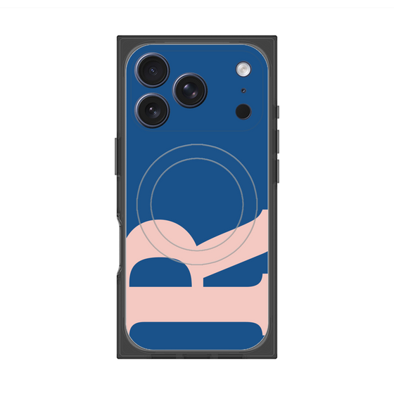プレミアムスクエアケース with MagSafe［ オリジナル - initial color - R navy ］
