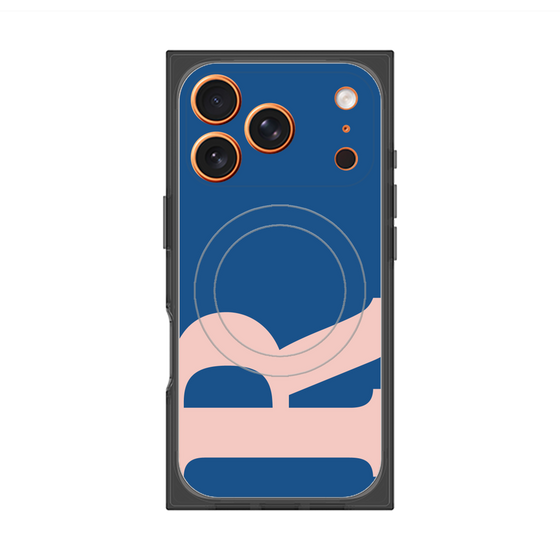 プレミアムスクエアケース with MagSafe［ オリジナル - initial color - R navy ］