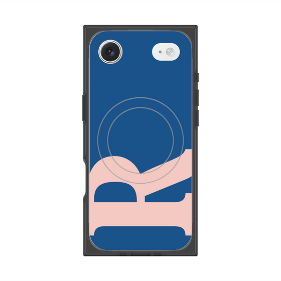 プレミアムスクエアケース with MagSafe［ オリジナル - initial color - R navy ］