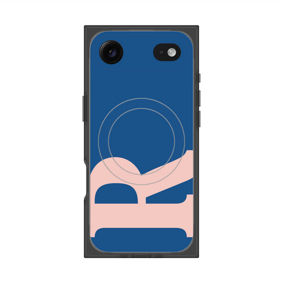 プレミアムスクエアケース with MagSafe［ オリジナル - initial color - R navy ］