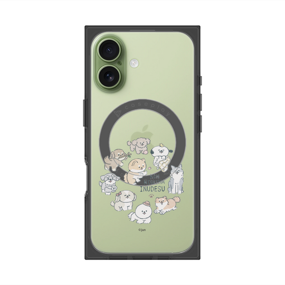 プレミアムスクエアケース with MagSafe［ こんにちは、いぬです - みんなそろって - クリア ］