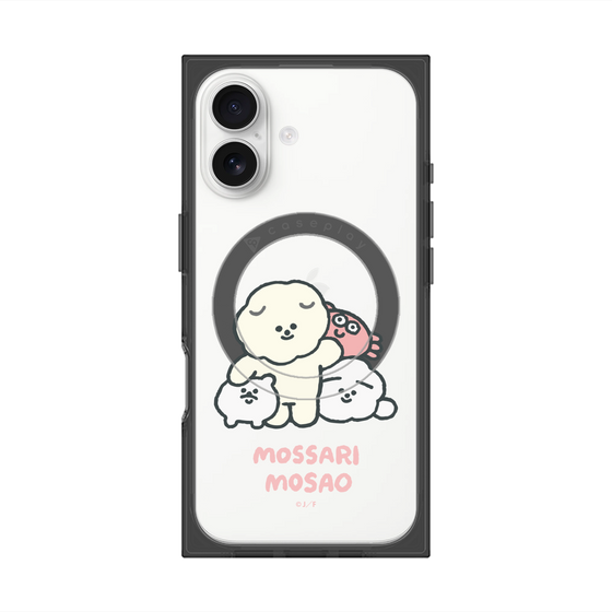 プレミアムスクエアケース with MagSafe［ もっさりもさお - みんないっしょ - クリア ］