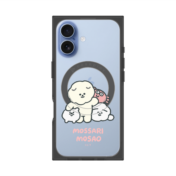 プレミアムスクエアケース with MagSafe［ もっさりもさお - みんないっしょ - クリア ］