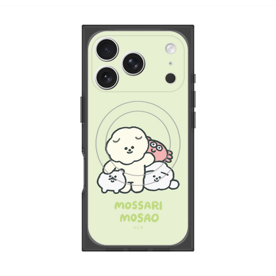 プレミアムスクエアケース with MagSafe［ もっさりもさお - みんないっしょ - グリーン ］