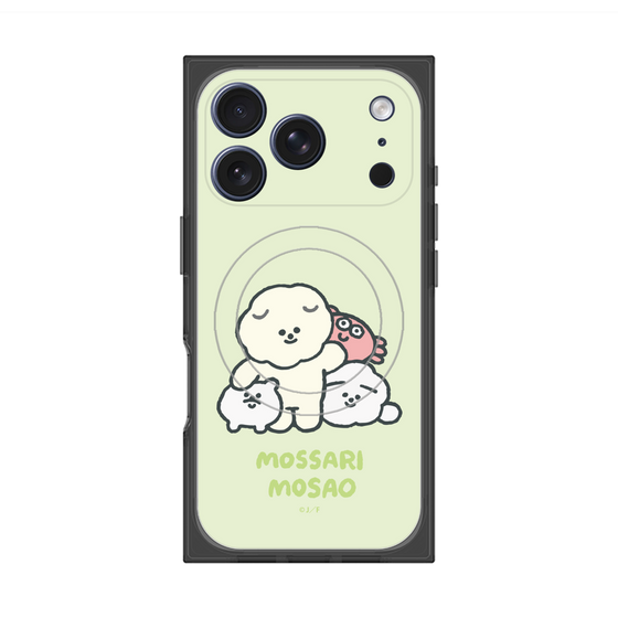 プレミアムスクエアケース with MagSafe［ もっさりもさお - みんないっしょ - グリーン ］