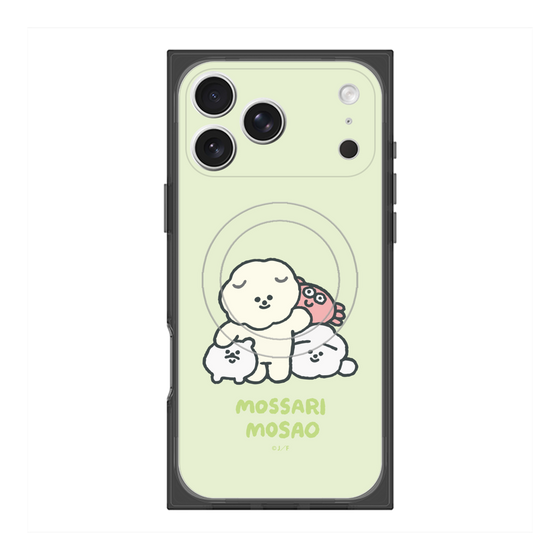プレミアムスクエアケース with MagSafe［ もっさりもさお - みんないっしょ - グリーン ］