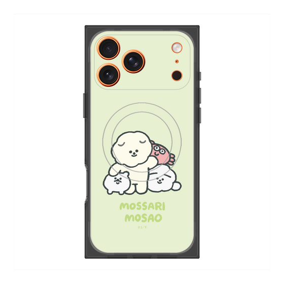 プレミアムスクエアケース with MagSafe［ もっさりもさお - みんないっしょ - グリーン ］