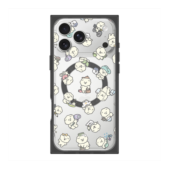 プレミアムスクエアケース with MagSafe［ もっさりもさお - もさおがいっぱい - クリア ］