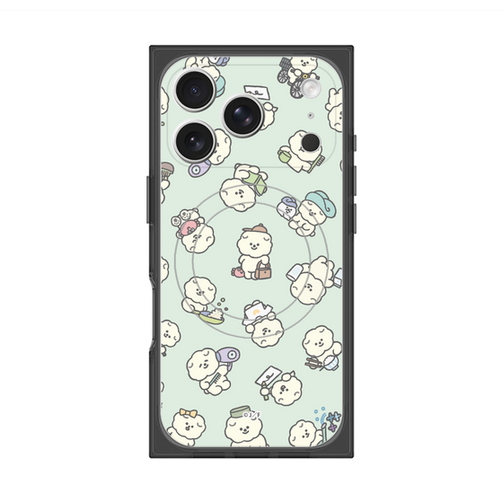プレミアムスクエアケース with MagSafe［ もっさりもさお - もさおがいっぱい - グリーン ］