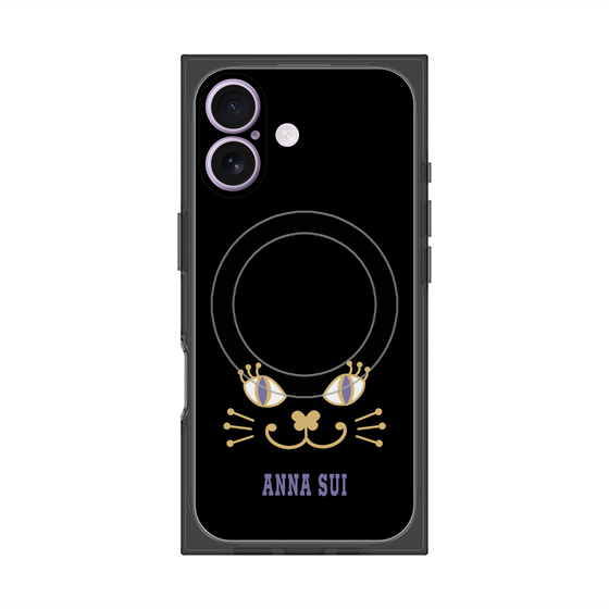 プレミアムスクエアケース with MagSafe［ ANNA SUI - フェイス - ブラック ］