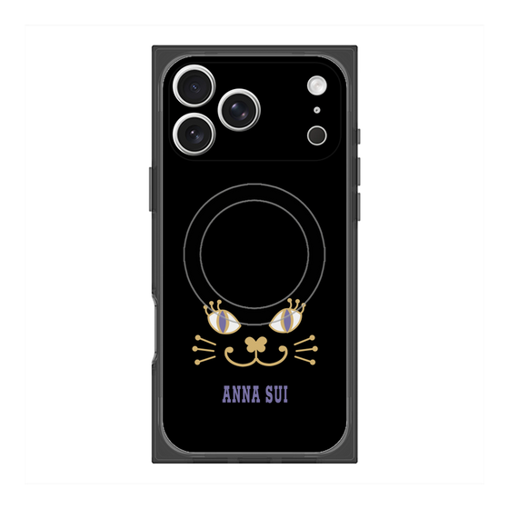 プレミアムスクエアケース with MagSafe［ ANNA SUI - フェイス - ブラック ］