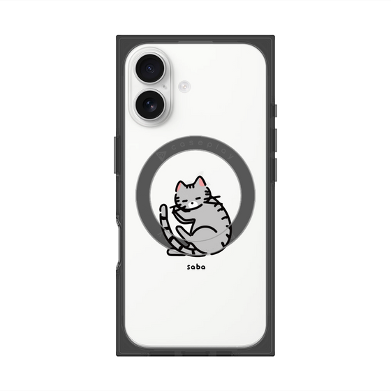 プレミアムスクエアケース with MagSafe［ オリジナル - CASEPLAYネコ - saba ］