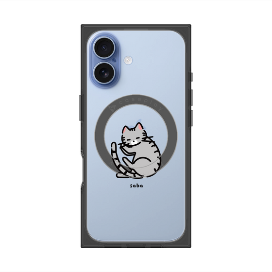 プレミアムスクエアケース with MagSafe［ オリジナル - CASEPLAYネコ - saba ］