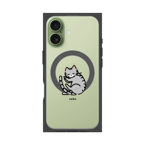 プレミアムスクエアケース with MagSafe［ オリジナル - CASEPLAYネコ - saba ］