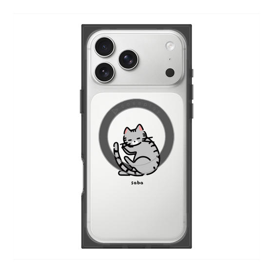プレミアムスクエアケース with MagSafe［ オリジナル - CASEPLAYネコ - saba ］