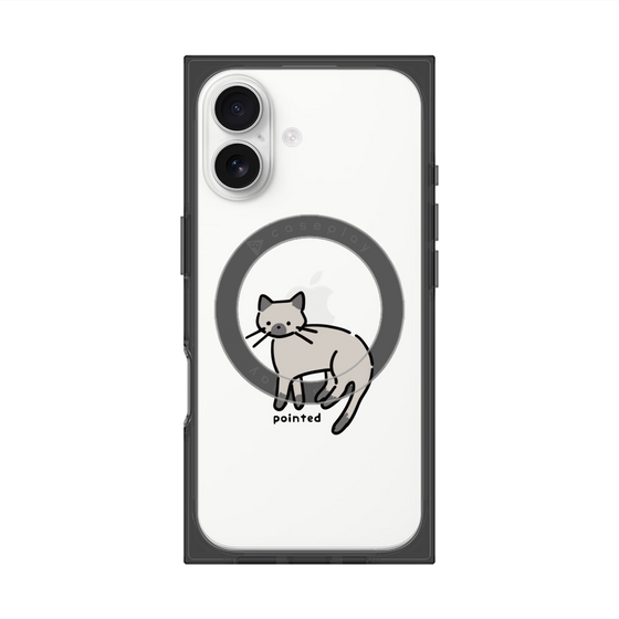 プレミアムスクエアケース with MagSafe［ オリジナル - CASEPLAYネコ - pointed ］