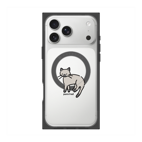 プレミアムスクエアケース with MagSafe［ オリジナル - CASEPLAYネコ - pointed ］