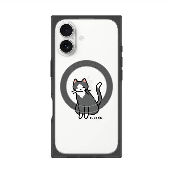 プレミアムスクエアケース with MagSafe［ オリジナル - CASEPLAYネコ - tuxedo ］