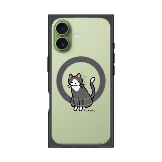 プレミアムスクエアケース with MagSafe［ オリジナル - CASEPLAYネコ - tuxedo ］