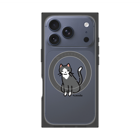 プレミアムスクエアケース with MagSafe［ オリジナル - CASEPLAYネコ - tuxedo ］