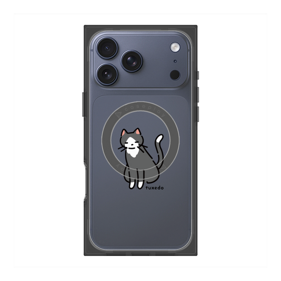 プレミアムスクエアケース with MagSafe［ オリジナル - CASEPLAYネコ - tuxedo ］