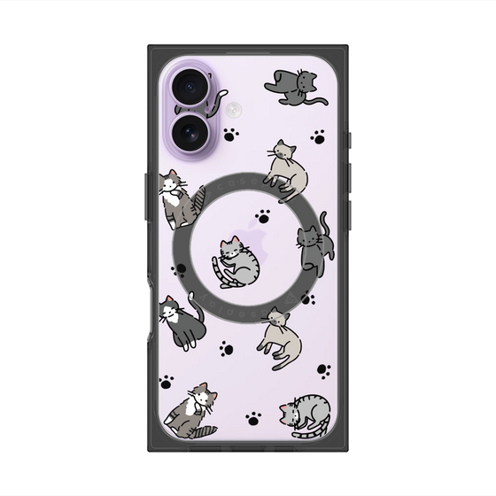 プレミアムスクエアケース with MagSafe［ オリジナル - CASEPLAYネコ総柄 - color ］