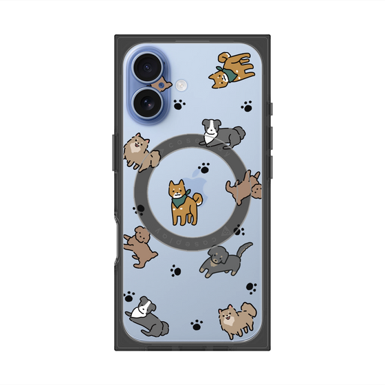 プレミアムスクエアケース with MagSafe［ オリジナル - CASEPLAYイヌ総柄 - color ］