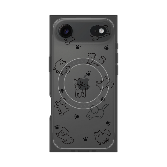 プレミアムスクエアケース with MagSafe［ オリジナル - CASEPLAYイヌ総柄 - black ］