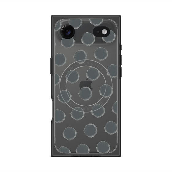 プレミアムスクエアケース with MagSafe［ オリジナル - 推し色水玉 - ブラック ］