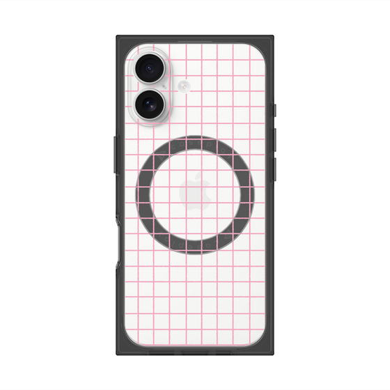 プレミアムスクエアケース with MagSafe［ オリジナル - 推し色チェック - ピンク ］