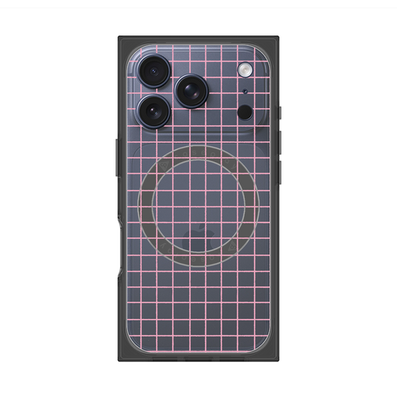 プレミアムスクエアケース with MagSafe［ オリジナル - 推し色チェック - ピンク ］