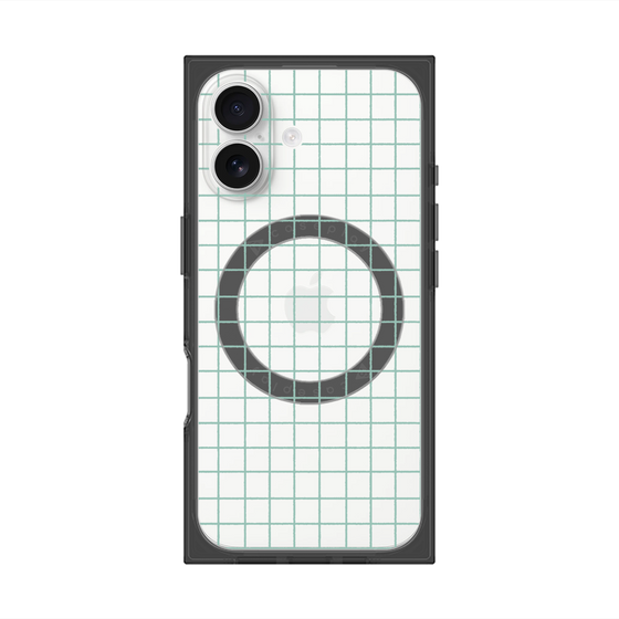 プレミアムスクエアケース with MagSafe［ オリジナル - 推し色チェック - グリーン ］