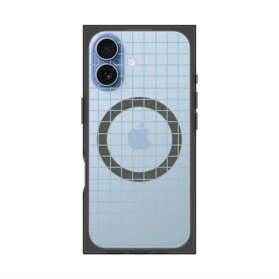 プレミアムスクエアケース with MagSafe［ オリジナル - 推し色チェック - グリーン ］