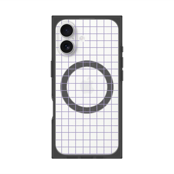 プレミアムスクエアケース with MagSafe［ オリジナル - 推し色チェック - パープル ］