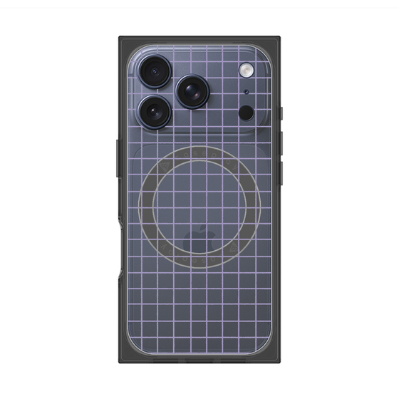 プレミアムスクエアケース with MagSafe［ オリジナル - 推し色チェック - パープル ］