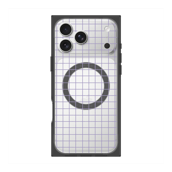プレミアムスクエアケース with MagSafe［ オリジナル - 推し色チェック - パープル ］