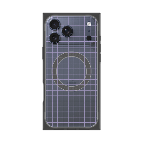 プレミアムスクエアケース with MagSafe［ オリジナル - 推し色チェック - パープル ］