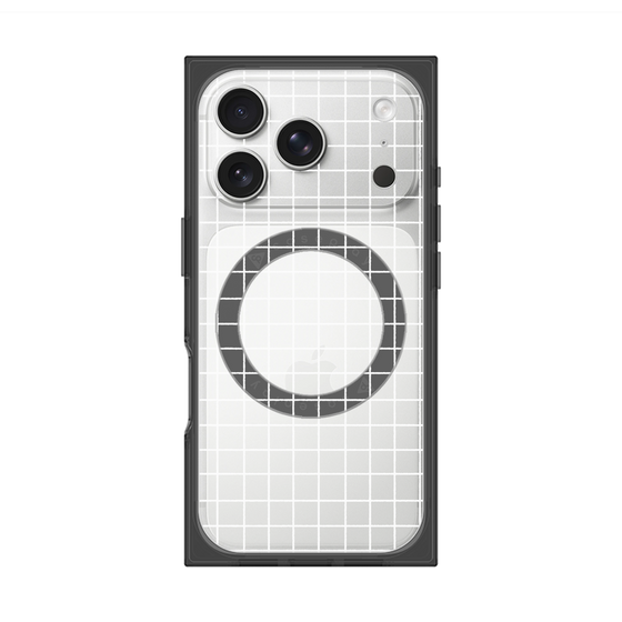 プレミアムスクエアケース with MagSafe［ オリジナル - 推し色チェック - ホワイト ］