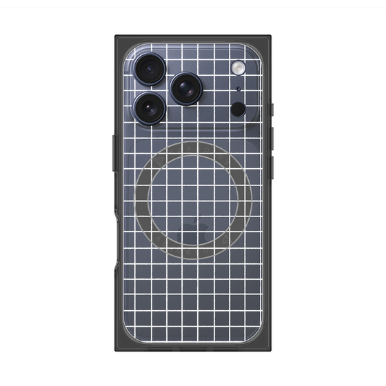 プレミアムスクエアケース with MagSafe［ オリジナル - 推し色チェック - ホワイト ］