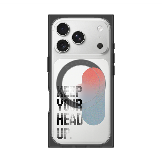 プレミアムスクエアケース with MagSafe［ オリジナル - ドットオーバーレイ - KEEP YOUR HEAD UP/A ］
