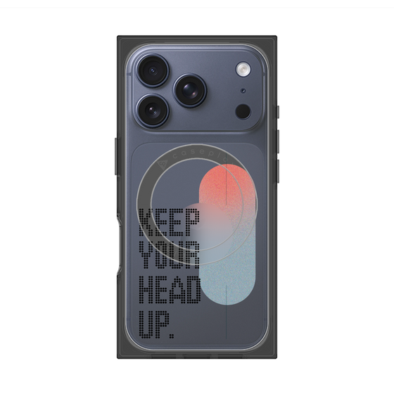 プレミアムスクエアケース with MagSafe［ オリジナル - ドットオーバーレイ - KEEP YOUR HEAD UP/A ］
