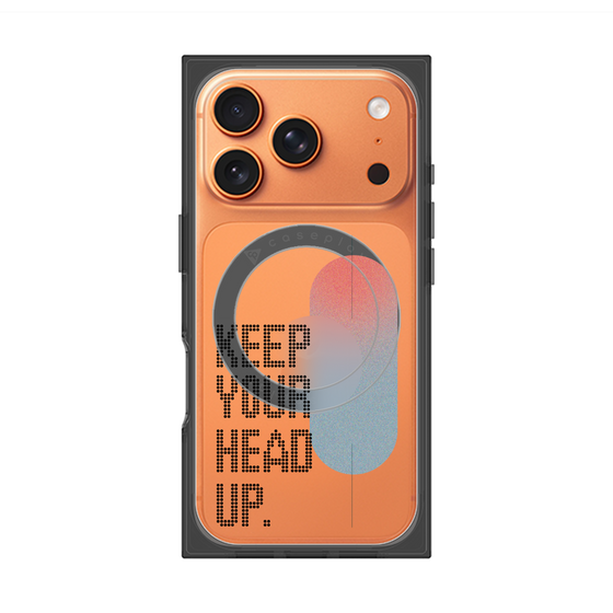 プレミアムスクエアケース with MagSafe［ オリジナル - ドットオーバーレイ - KEEP YOUR HEAD UP/A ］