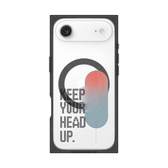 プレミアムスクエアケース with MagSafe［ オリジナル - ドットオーバーレイ - KEEP YOUR HEAD UP/A ］