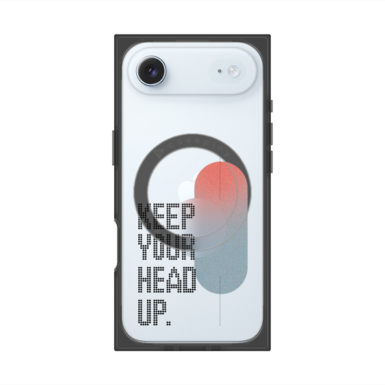 プレミアムスクエアケース with MagSafe［ オリジナル - ドットオーバーレイ - KEEP YOUR HEAD UP/A ］