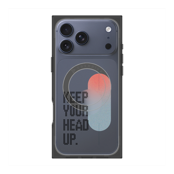 プレミアムスクエアケース with MagSafe［ オリジナル - ドットオーバーレイ - KEEP YOUR HEAD UP/A ］