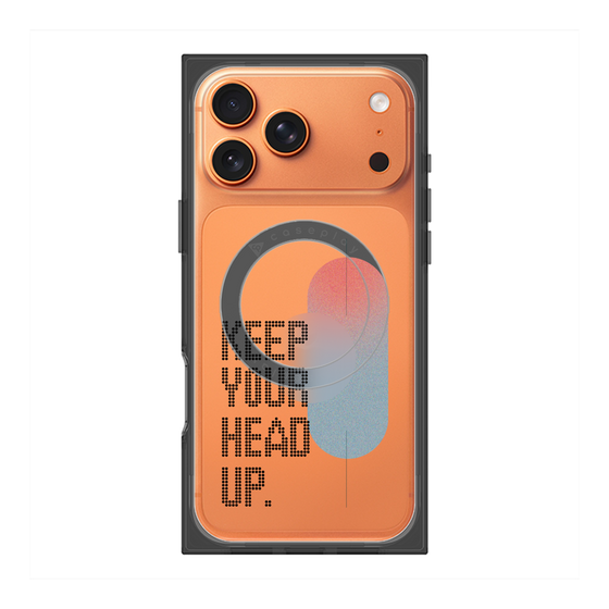 プレミアムスクエアケース with MagSafe［ オリジナル - ドットオーバーレイ - KEEP YOUR HEAD UP/A ］