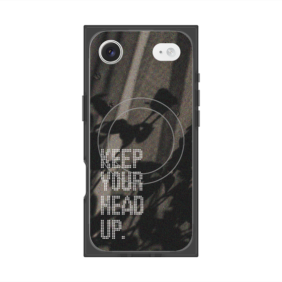 プレミアムスクエアケース with MagSafe［ オリジナル - ドットオーバーレイ - KEEP YOUR HEAD UP/B ］