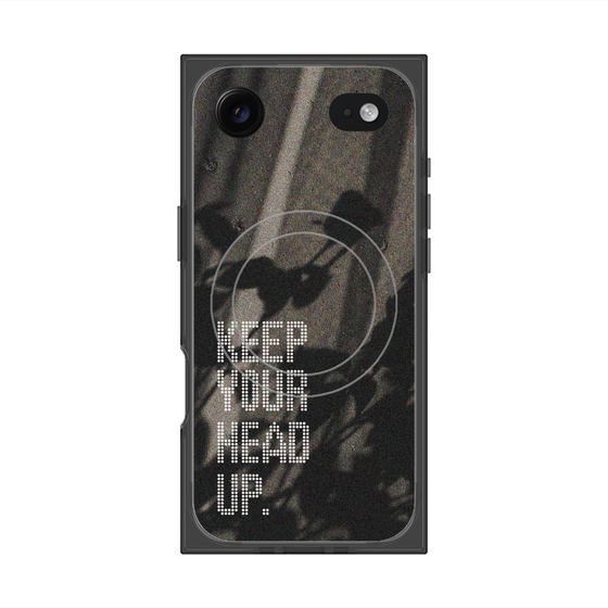 プレミアムスクエアケース with MagSafe［ オリジナル - ドットオーバーレイ - KEEP YOUR HEAD UP/B ］