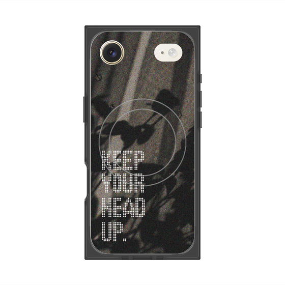 プレミアムスクエアケース with MagSafe［ オリジナル - ドットオーバーレイ - KEEP YOUR HEAD UP/B ］